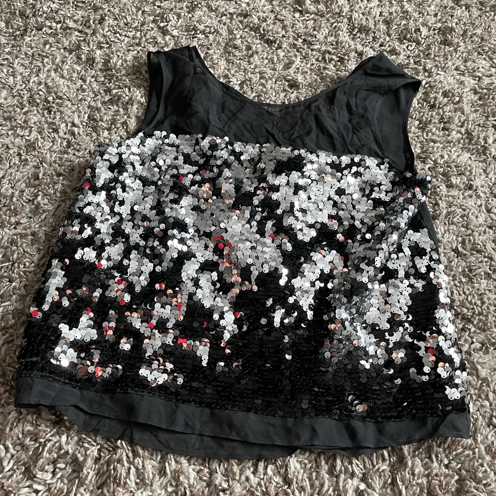 BCBG sequin sleeveless top- New!